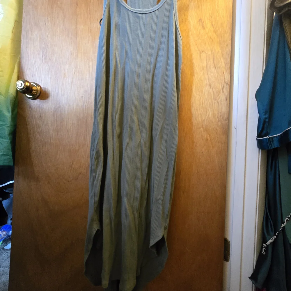 Aerie Racerback Ribbed Maxi Dress - Olive Green - Picture 2 of 6